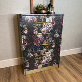 Upcycled Vintage Tallboy | Decoupaged Chest of Drawers | Handpainted Bedroom Furniture
