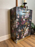 Upcycled Vintage Tallboy | Decoupaged Chest of Drawers | Handpainted Bedroom Furniture