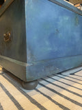 Vintage Wood Storage Trunk Chest – Chalk Paint Rustic Reclaimed w/ Iron Handles