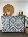 Handpainted Boho Chic Storage Cabinet | Chest of Drawers | Sideboard or Buffet