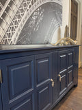 Midnight Blue Slim-lined Sideboard | Cocktail Cabinet | Media Unit