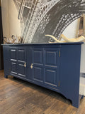 Midnight Blue Slim-lined Sideboard | Cocktail Cabinet | Media Unit