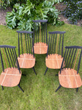 Set of five Ercol Goldsmith Dining Chairs in Ash with a touch of gold