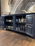 Midnight Blue Slim-lined Sideboard | Cocktail Cabinet | Media Unit